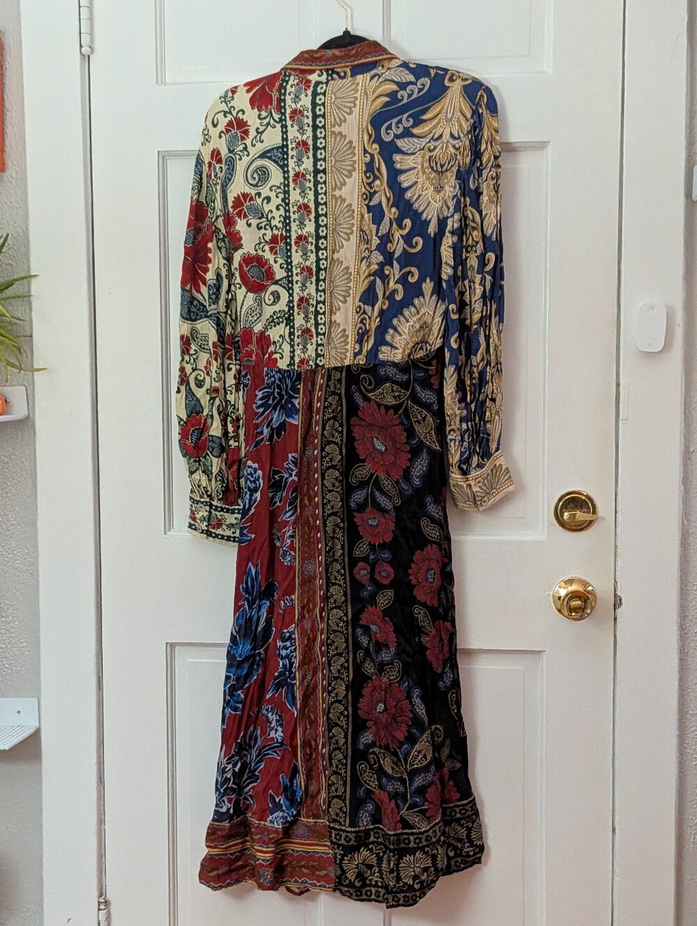 FARM Rio Winter Mix Midi Shirt Dress Multicolor Boho Size M - Picture 4 of 7